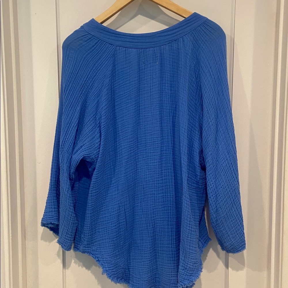 9Seed Cobalt Blue Gauze V-Neck Marrakech Tunic M/L NWT - Picture 6 of 6